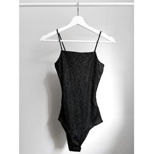 TOPSHOP | Sparkly Black Bodysuit